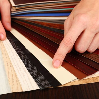 Color palette for furniture on table close-up