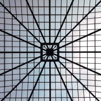 abstract interior design of a dome shape building