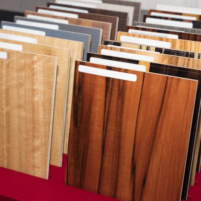 set of samples of valuable species of wood from the catalog, different colors and textures for the designer. Materials for the manufacture of furniture