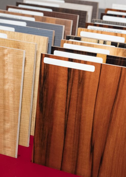 set of samples of valuable species of wood from the catalog, different colors and textures for the designer. Materials for the manufacture of furniture